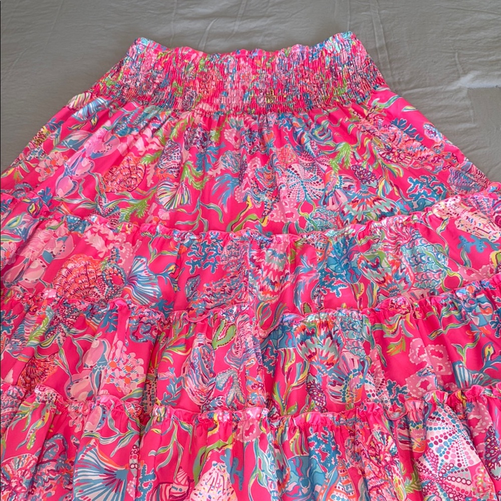 Lilly Pulitzer Vibrant Pink and Blue A-Line Skirt